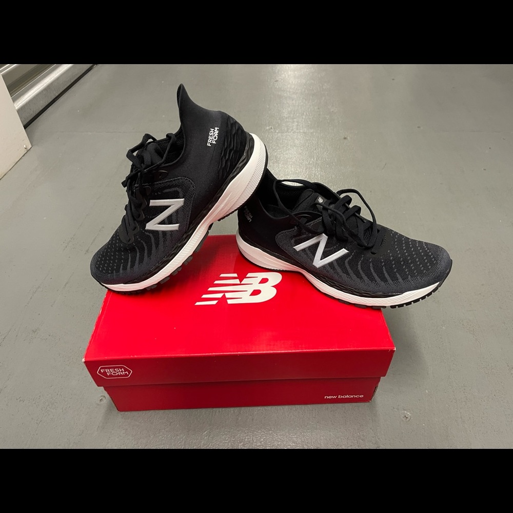 New Balance size 8.5W. And size 7 color black